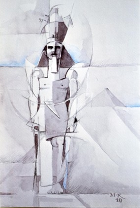 Matthias Koeppel, Aus der Serie : Skizzen von der Ägyptenreise, Aquarell, 21 x 29 cm, 2010